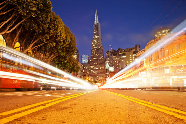 Unnatural High (Transamerica Pyramid Light Trails), San Francisco