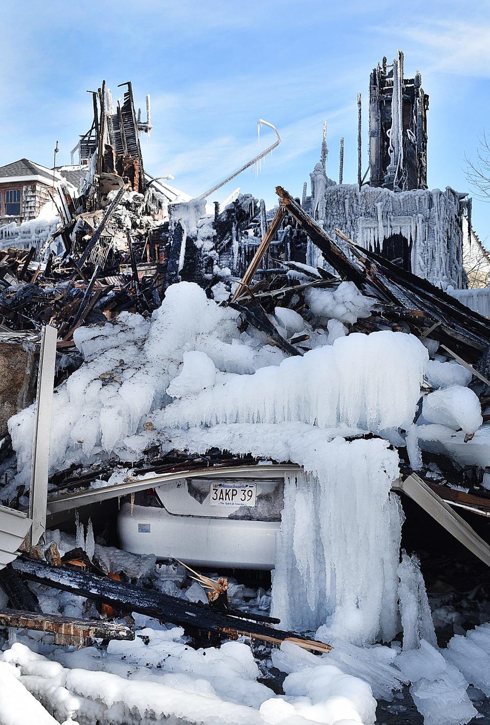 Irving St. fire aftermath Monday.