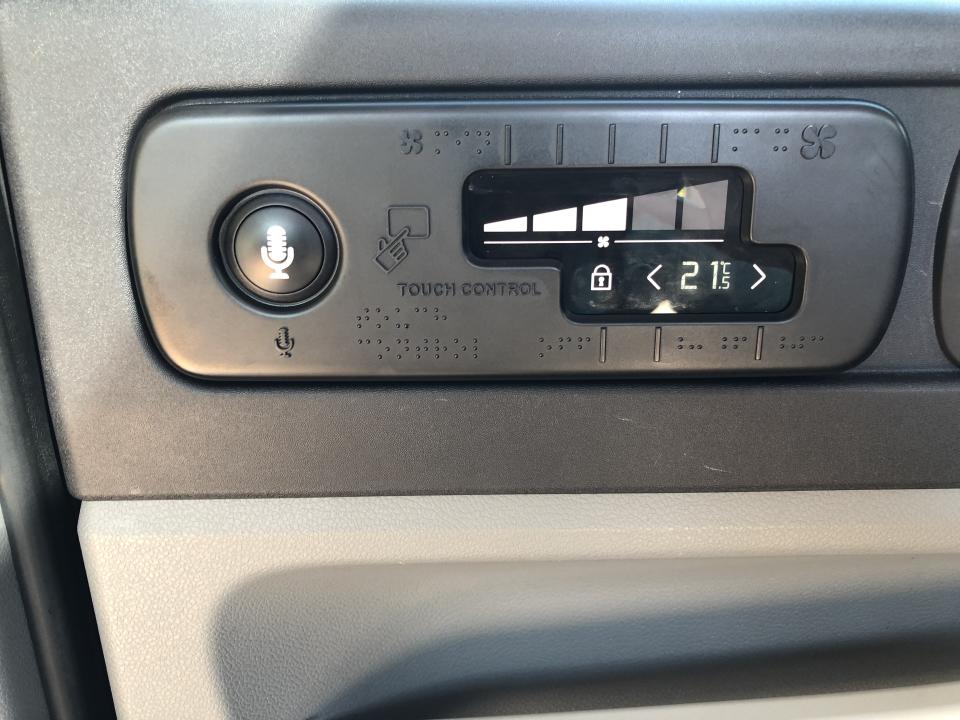 An easy-to-use display lets passengers speak to their cabbie and set the temperature. Photo: Alanna Petroff