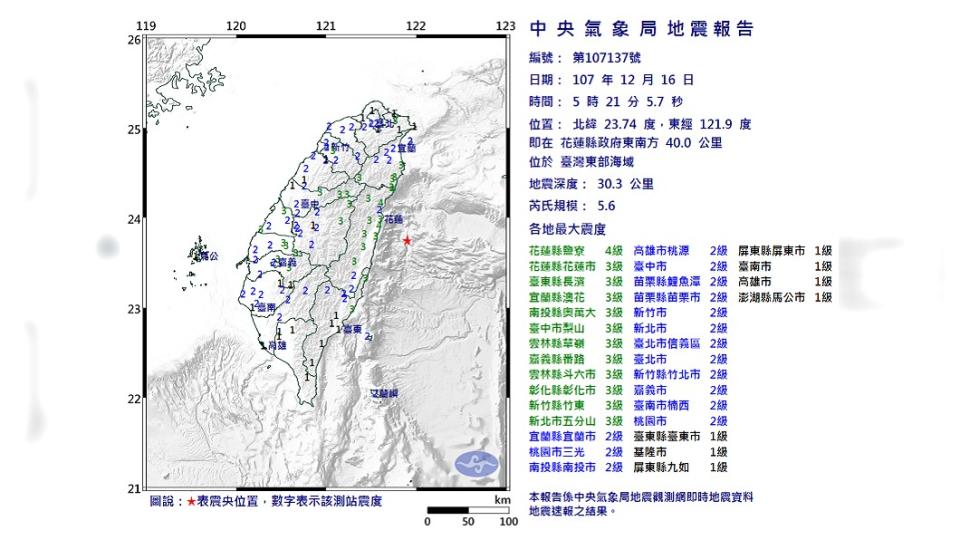 圖／翻攝自中央氣象局官網