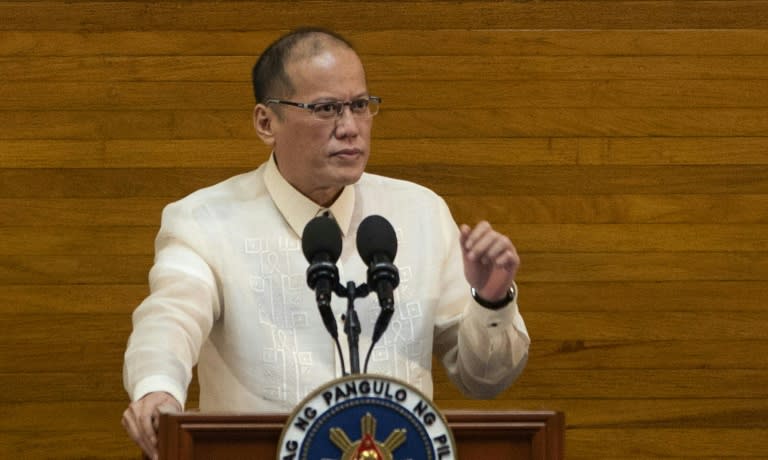 Philippine President Benigno Aquino delivers his State of the Nation address to lawmakers in Manila, on July 27, 2015