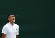 Britain Tennis - Wimbledon - All England Lawn Tennis & Croquet Club, Wimbledon, England - 28/6/16 Australia's Nick Kyrgios reacts during his match against Czech Republic's Radek Stepanek REUTERS/Andrew Couldridge