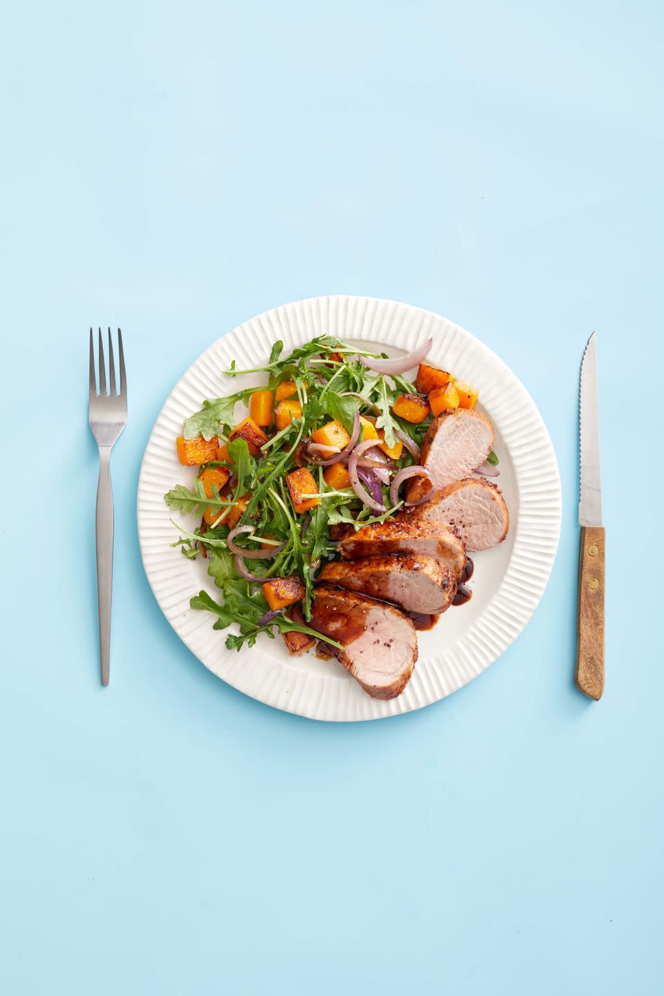 11) Balsamic Glazed Pork with Roasted Butternut Squash