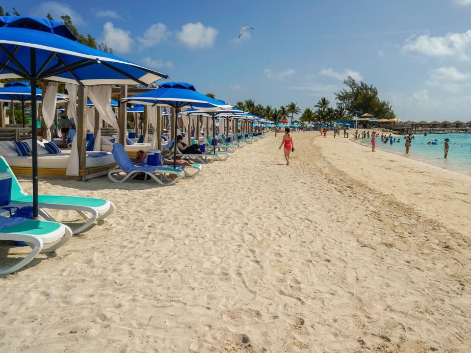 A partly-cloudy day at the beach in CocoCay