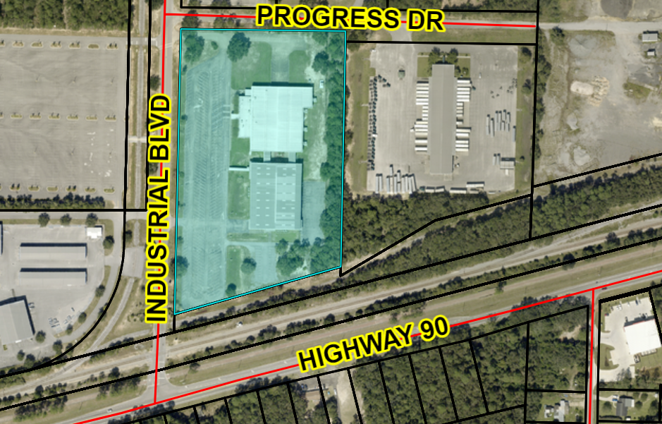 The location of a proposed Amazon distribution warehouse in one of Santa Rosa County's industrial parks.