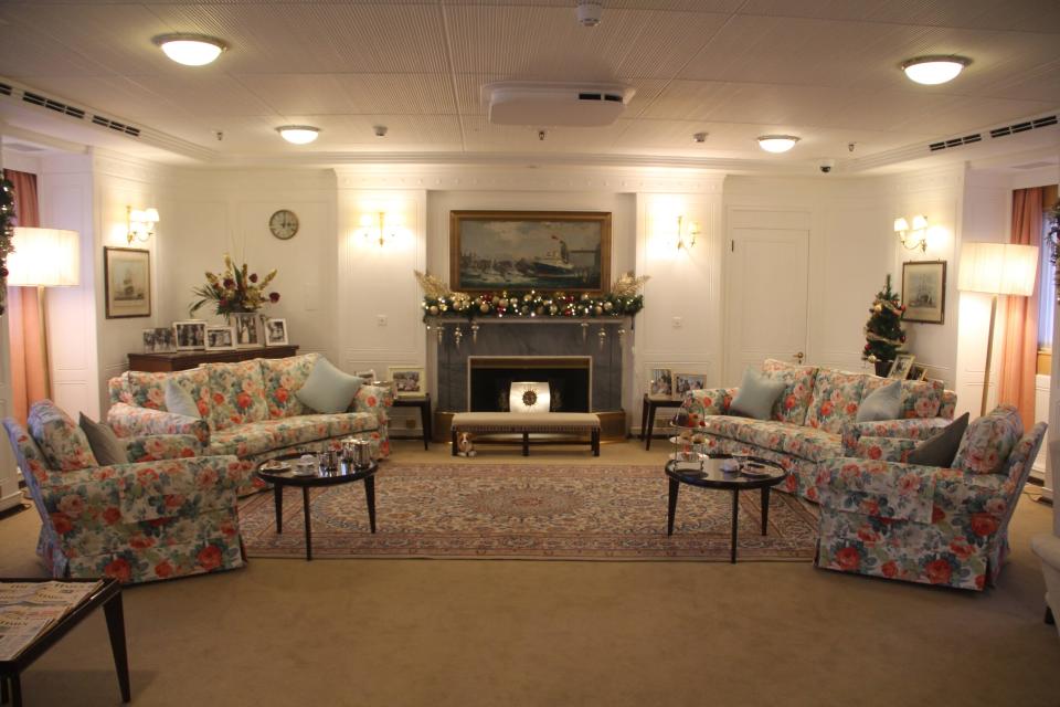 A large room on the Royal Yacht Britannia.