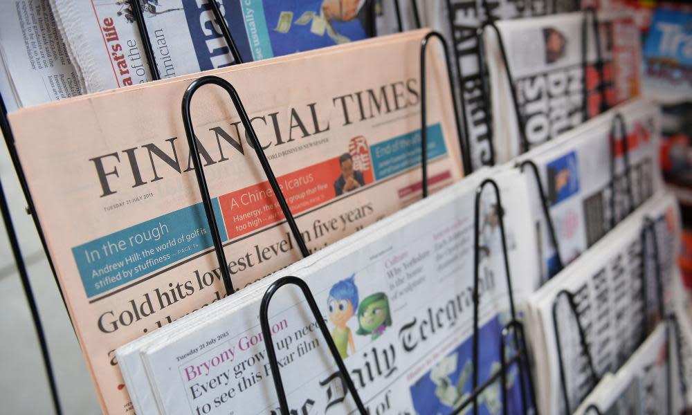 newspapers on a stand