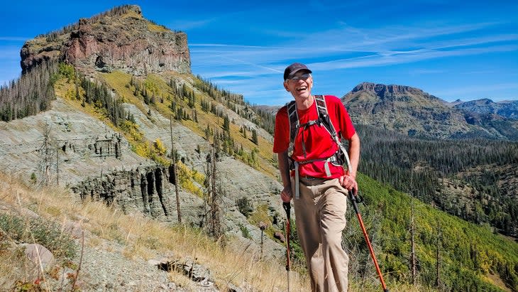 Hiker Rich Moore on one of his many outings in Colorado. 