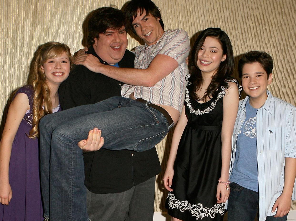 Dan Schneider with "iCarly" stars Jennette McCurdy, Jerry Trainor, Miranda Cosgrove, and Nathan Kress in July 2007.