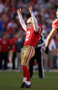 SAN FRANCISCO, CA - NOVEMBER 13: David Akers #2 of the San Francisco 49ers celebrates after making a field goal against the New York Giants at Candlestick Park on November 13, 2011 in San Francisco, California. (Photo by Ezra Shaw/Getty Images)