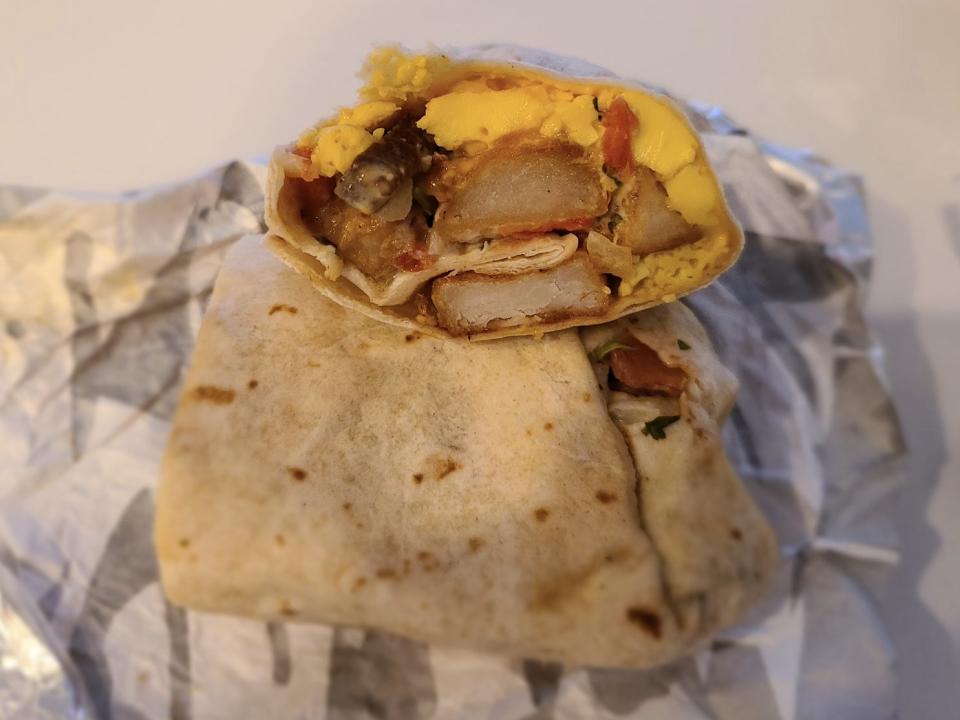 grande toasted breakfast burrito Taco Bell