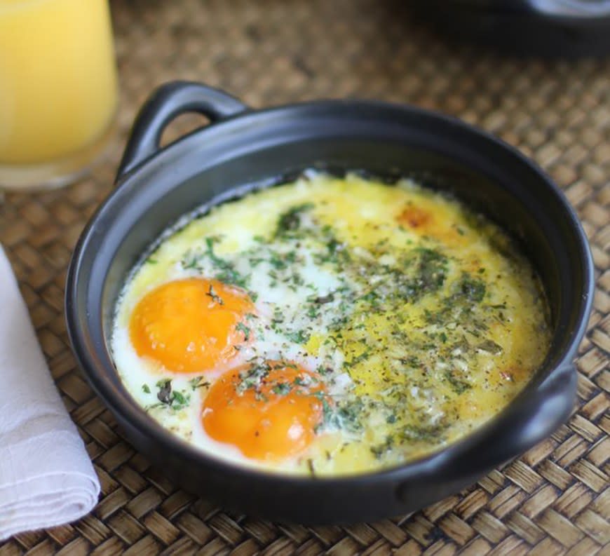 Herbed Baked Eggs from Inquiring Chef