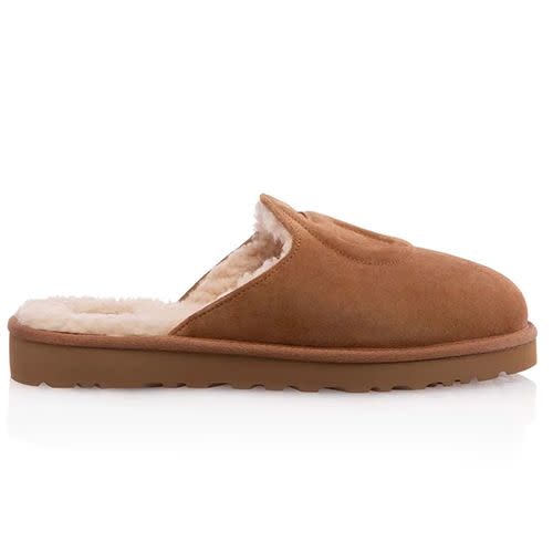 <p><a class="link " href="https://telfar.net/products/ugg-x-telfar-slip-chestnut" rel="nofollow noopener" target="_blank" data-ylk="slk:SHOP;elm:context_link;itc:0;sec:content-canvas">SHOP</a></p><p>Speaking of Ugg, its collaboration with Yoncé-approved Telfar has played a pivotal role in its renaissance, making this the Ugg slipper of the moment. </p><p>$150; <a href="https://telfar.net/products/ugg-x-telfar-slip-chestnut" rel="nofollow noopener" target="_blank" data-ylk="slk:telfar.net;elm:context_link;itc:0;sec:content-canvas" class="link ">telfar.net</a></p>