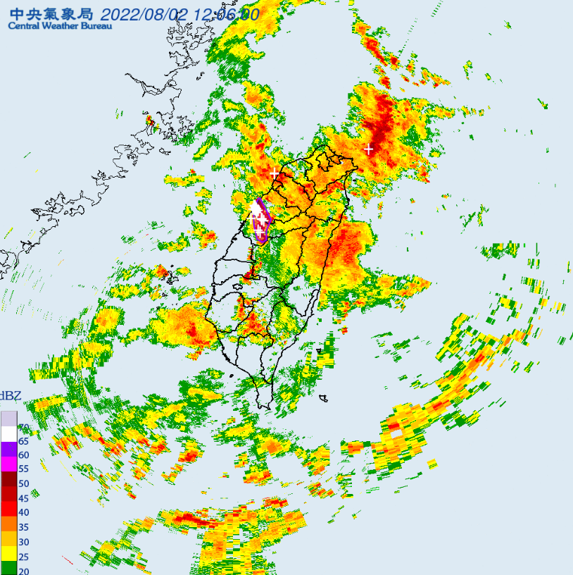 氣象局對台中、苗栗發布大雷雨特報。   圖：取自中央氣象局網站