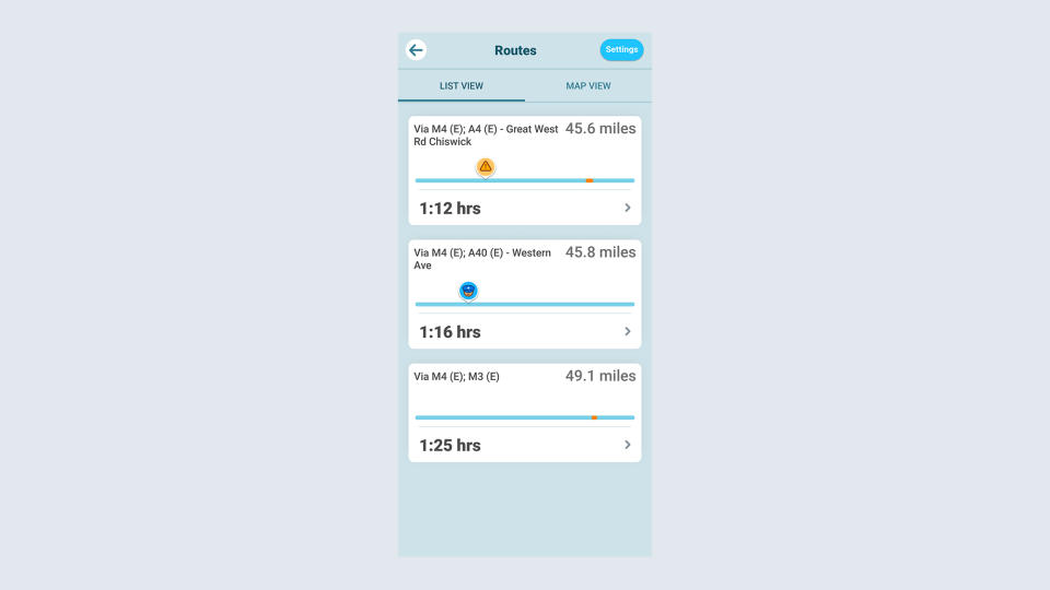 waze pick a route menu