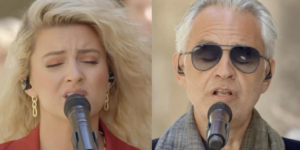'journey' movie andrea bocelli and tori kelly perform 