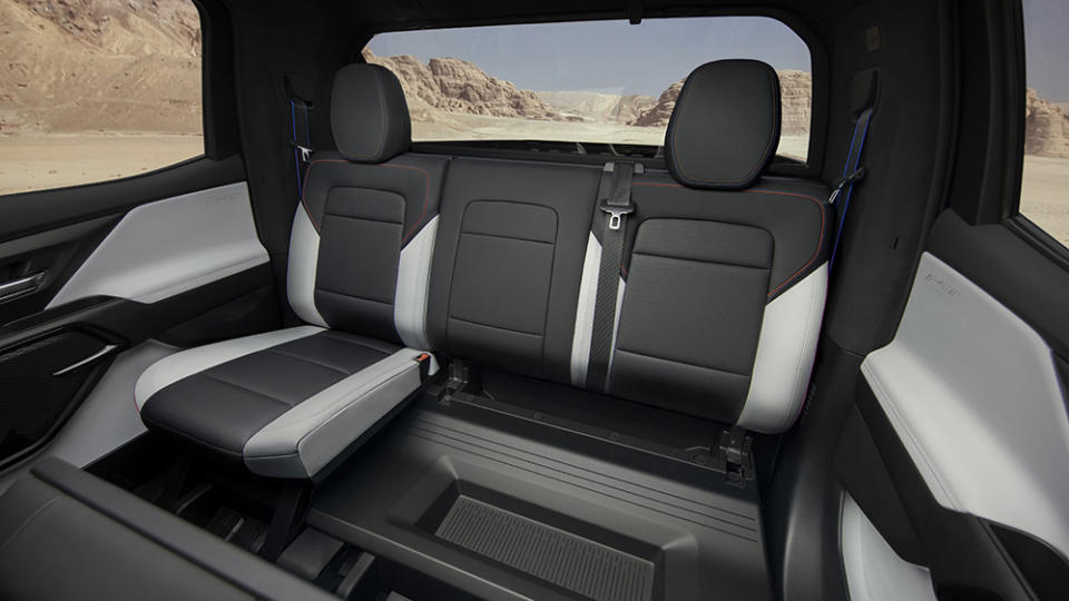 Rear seating in the Silverado EV - Credit: Chevrolet