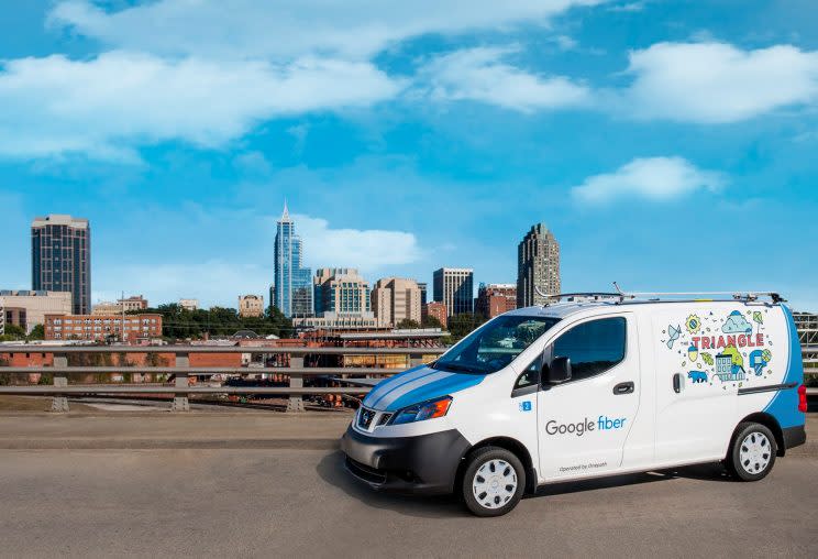 A Google Fiber van.