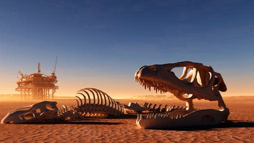   <span class="attribution"><a class="link " href="https://www.shutterstock.com/image-illustration/dinosaur-skeleton-oil-station-desert-185102012" rel="nofollow noopener" target="_blank" data-ylk="slk:iurii/Shutterstock;elm:context_link;itc:0;sec:content-canvas">iurii/Shutterstock</a></span>