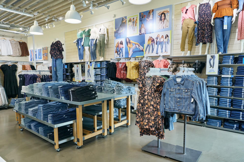 Inside an <a href="https://wwd.com/business-news/business-features/old-navy-fifteen-percent-pledge-collaborative-products-1235300549/" rel="nofollow noopener" target="_blank" data-ylk="slk:Old Navy;elm:context_link;itc:0;sec:content-canvas" class="link ">Old Navy</a> store. Old Navy is part of the Gap Inc. portfolio.