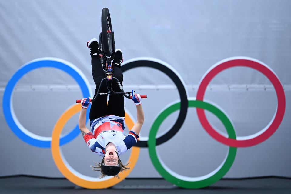 Great Britain’s Charlotte Worthington during the Women’s Cycling BMX Freestyle (Marijan Murat via DPA) (PA Media)