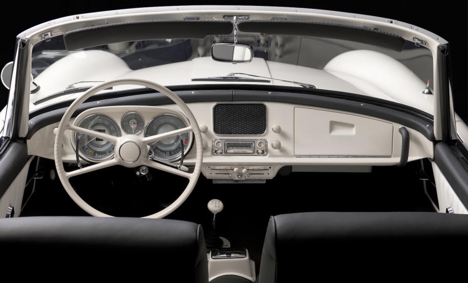 <p>The interior of the beautifully restored roadster.</p>