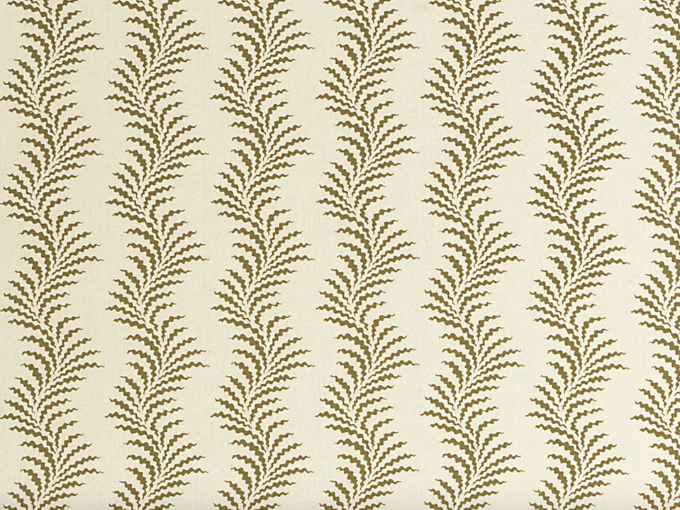 Scrolling Fern Silhouette - Moss - Mutka Silk