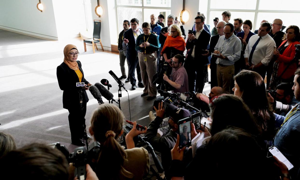 <span>Payman said she was ‘deeply torn’ but did not believe her principles aligned with the Labor leadership.</span><span>Photograph: Tracey Nearmy/Reuters</span>