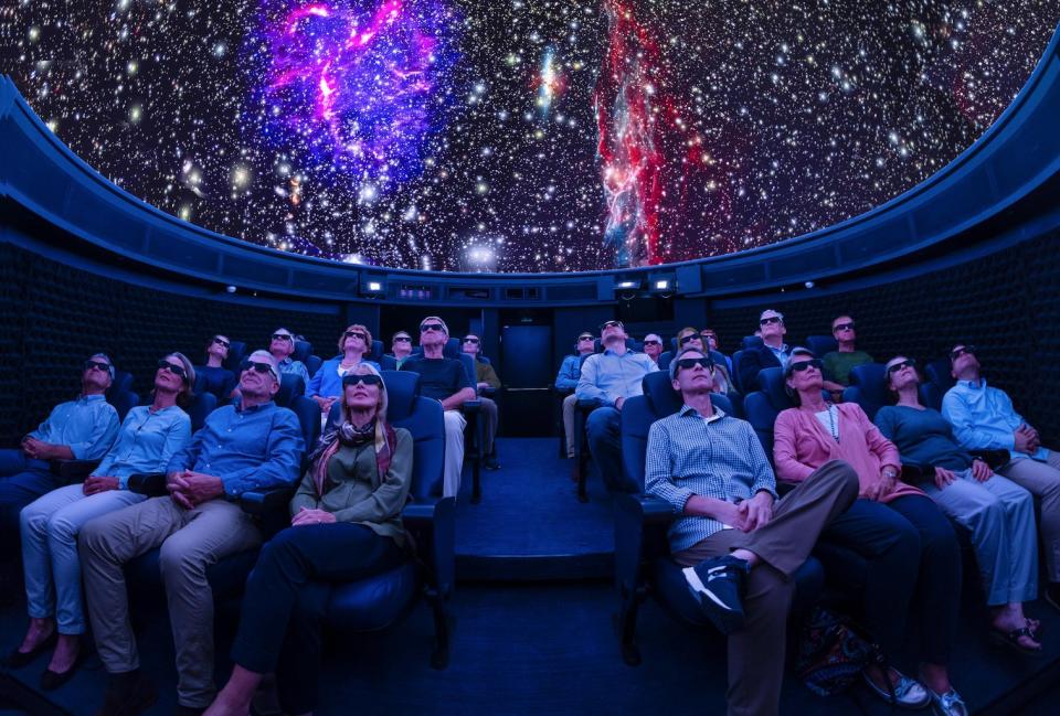 The Explorers' Dome onboard the Viking Orion is currently the highest-definition 7K planetarium in the world, and is only the second cruise ship in the world to have a planetarium on board. <cite>Viking Cruises</cite>