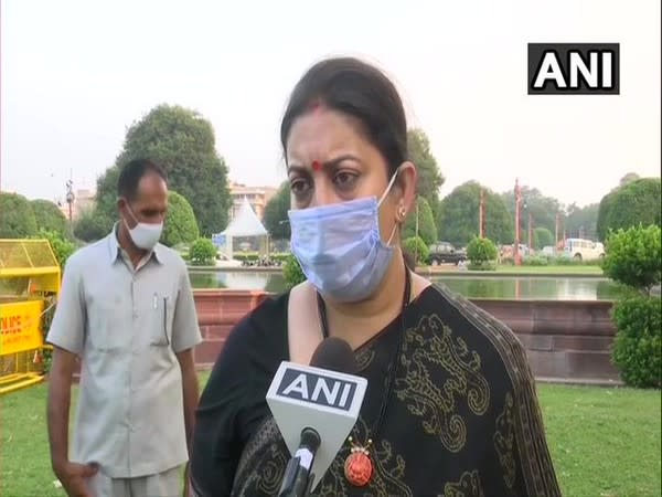 Union Minister Smriti Irani speaking to ANI (Photo/ANI)