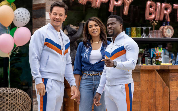 Mark Wahlberg, Regina King and <a href="https://parade.com/944438/parade/kevin-hart-net-worth/" rel="nofollow noopener" target="_blank" data-ylk="slk:Kevin Hart;elm:context_link;itc:0;sec:content-canvas" class="link ">Kevin Hart</a> star in 'Me Time.'