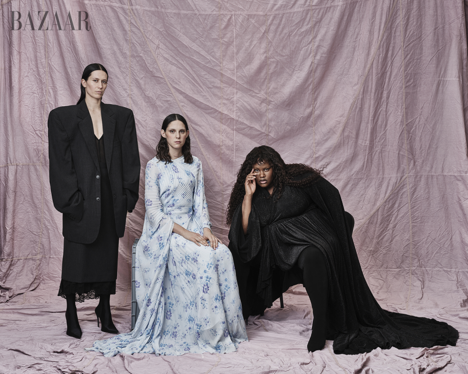 yuri escudie, franziska bachofen echt, and yseult in balenciaga