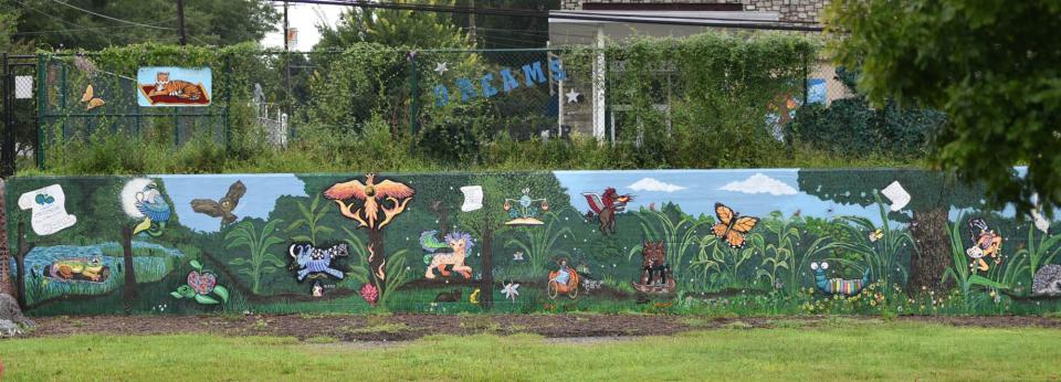 The Forest of Dreams mural is 240 feet long and is located in front of Dreams of Wilmington. It was completed in June of 2016 but new elements are constantly added to the project.