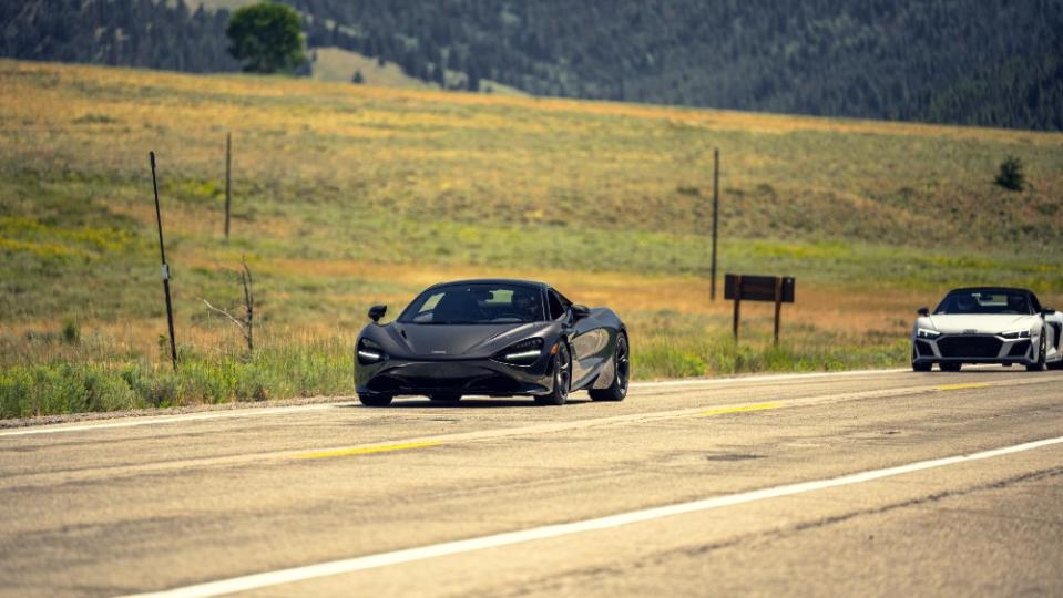 Writer Basem Wasef driving the McLaren 720S Spider - Credit: Sun Valley Tour de Force