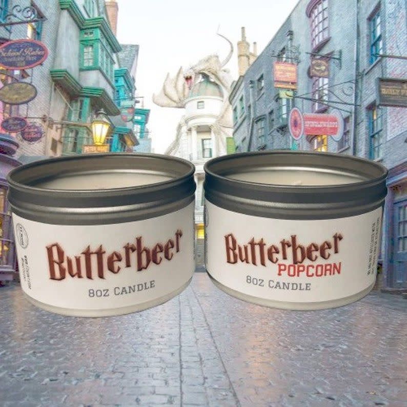 <p><a href="https://go.redirectingat.com?id=74968X1596630&url=https%3A%2F%2Fwww.etsy.com%2Flisting%2F728177937%2Fbutterbeer-candle-free-shipping&sref=https%3A%2F%2Fwww.housebeautiful.com%2Fshopping%2Fa31674144%2Fharry-potter-butterbeer-popcorn-candle%2F" rel="nofollow noopener" target="_blank" data-ylk="slk:Shop Now;elm:context_link;itc:0;sec:content-canvas" class="link ">Shop Now</a></p><p>Butterbeer Candle</p><p>etsy.com</p><p>$19.99</p>