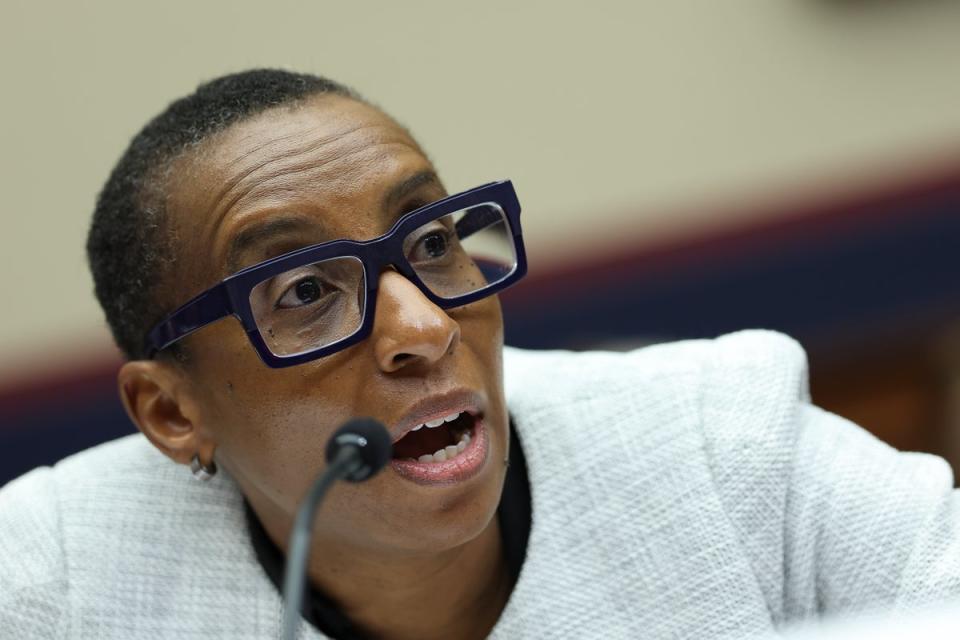 Dr Claudine Gay, President of Harvard University, testifies before the House Education and Workforce Committee at the Rayburn House Office Building (Getty Images)