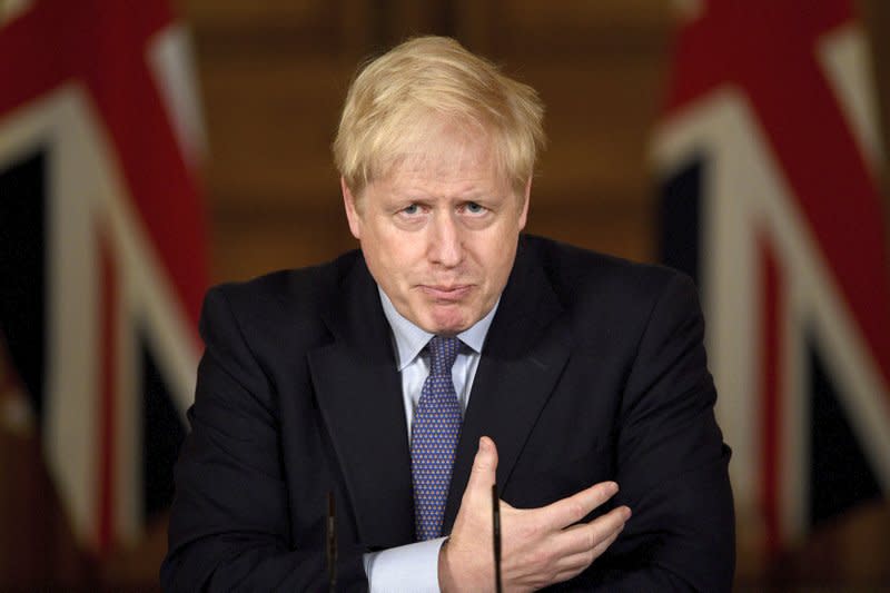 Boris Johnson at a recent press conference (Leon Neal/Pool Photo vía AP)