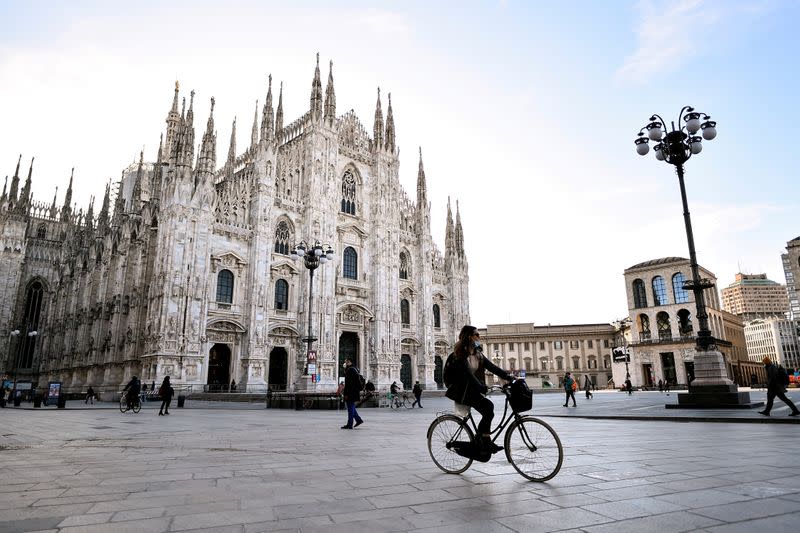 FILE PHOTO: Outbreak of the coronavirus disease (COVID-19) in Milan