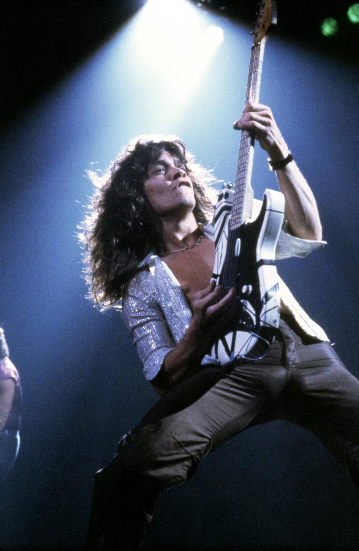 Eddie Van Halen in 1978. Forty years later, he said people didn’t recognize him quite as much as they used to, but sometimes he’d overhear them say while walking past, “Fuck, that was Eddie Van Halen!” - Credit: Fin Costello/Redferns/Getty Images