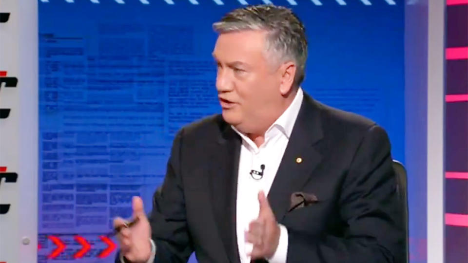 Eddie McGuire is seen here discussing the drama at Collingwood on Footy Classified.