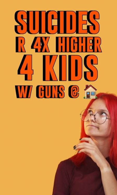 A still taken from one of the advertisements of the Safer Not Using Guns campaign.