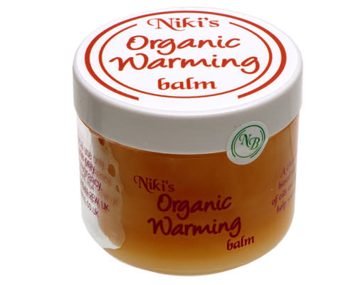 <b><a href="http://www.nikisbalms.co.uk/" rel="nofollow noopener" target="_blank" data-ylk="slk:Niki’s Organic Warming balm, from £4.99;elm:context_link;itc:0;sec:content-canvas" class="link ">Niki’s Organic Warming balm, from £4.99</a></b><br>Solve sore, cold hands and feet with these nifty little pots of delicious-smelling balms, created by homeopath and reflexologist Niki. The gently warming balms help increase circulation to blue fingers and toes in the winter months and they’re also ideal for joint pain and aches. Use a tiny amount as a little goes a long way!