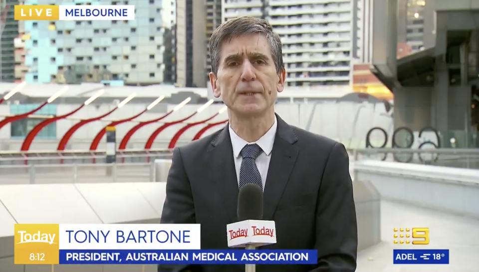 Victoria's Australian Medical Association president Dr Tony Bartone.