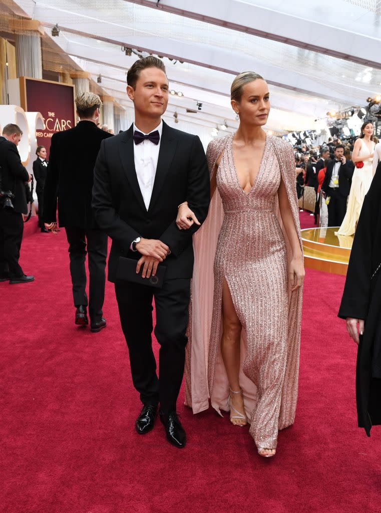 <p>Brie won the Oscar for Best Actress in 2016 for Room, and walked the 2020 red carpet with a mystery man this year. Any clues on who he is, Brie?</p>