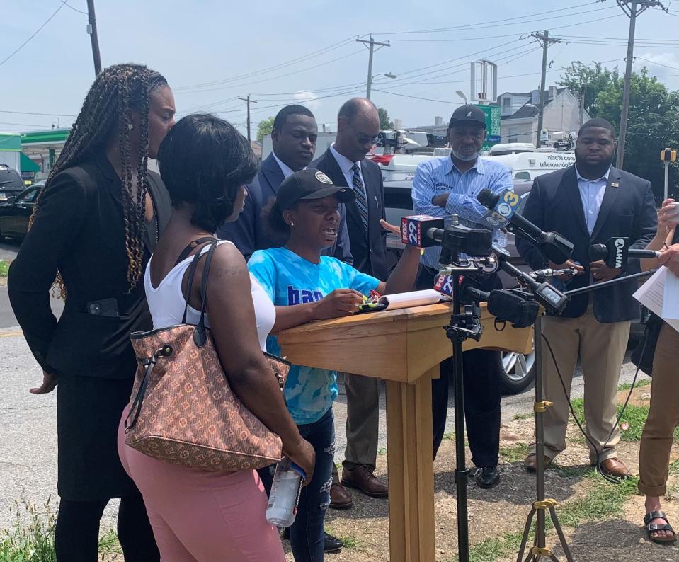 Martiayna Watson speaks on how plainclothes Delaware State Police officers blockaded her car on June 24. The officers left after realizing Watson was not the suspect for which they were looking.