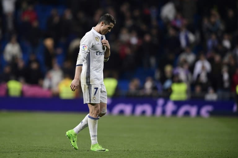 Real Madrid's Cristiano Ronaldo leaves the pitch at the end of their La Liga match against Las Palmas, at the Santiago Bernabeu stadium in Madrid, on March 1, 2017