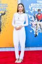 <p>To celebrate the release of her latest film Margot Robbie stepped into a white jumpsuit from Chanel's latest Resort collection, paired with some By Far heels.</p><p><a class="link " href="https://www.farfetch.com/uk/shopping/women/by-far-double-strap-mules-item-16211683.aspx" rel="nofollow noopener" target="_blank" data-ylk="slk:SHOP MARGOT'S HEELS NOW;elm:context_link;itc:0;sec:content-canvas">SHOP MARGOT'S HEELS NOW</a></p>