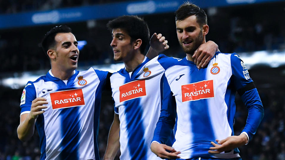 Futbolistas del RCD Espanyol festejan un tanto en la última jornada de la temporada 2016-2017. / Foto: Goal.Com