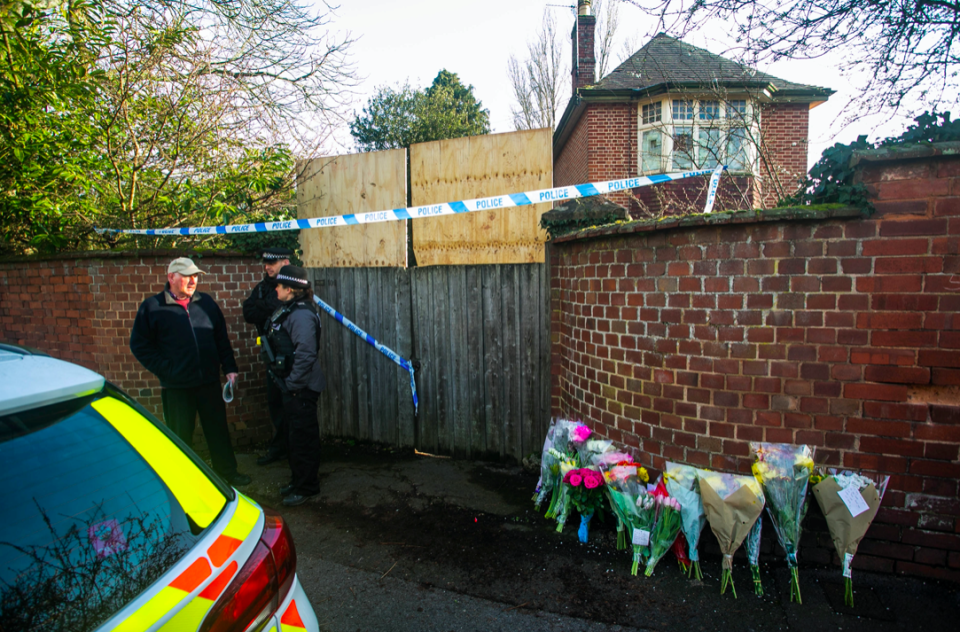 Flowers were left at the scene of one of the killings (SWNS)