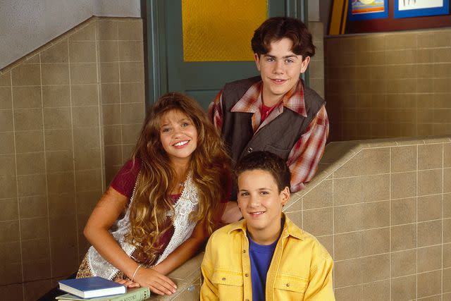 <p>ABC Photo Archives/Disney General Entertainment Content via Getty </p> (L-R) Danielle Fishel, Rider Strong and Ben Savage on 'Boy Meets World'.